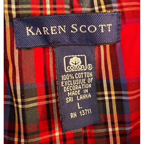 Karen Scott Vest Petite Large Black Velvet Christmas Stockings Jingle Bells VTG - Picture 2 of 5